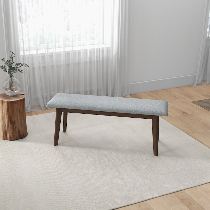 GDFStudio - Carlos Modern Fabric Upholstered Solid Wood Bench - 47.24"W