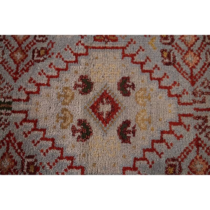 Geometric Heriz Serapi Oriental Runner Rug Handmade Wool Carpet - 2'7"x 7'11"
