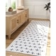 preview thumbnail 1 of 4, Livabliss Lavable Global Geometric Washable Area Rug White/ Black - 3' 6" x 5' 6"