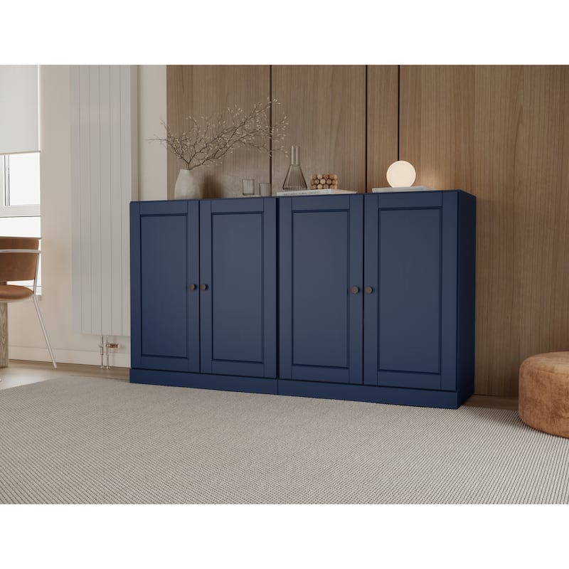 100% Solid Wood Sideboard with Glass or Solid Wood Doors by Palace Imports - 64" x 35.75"