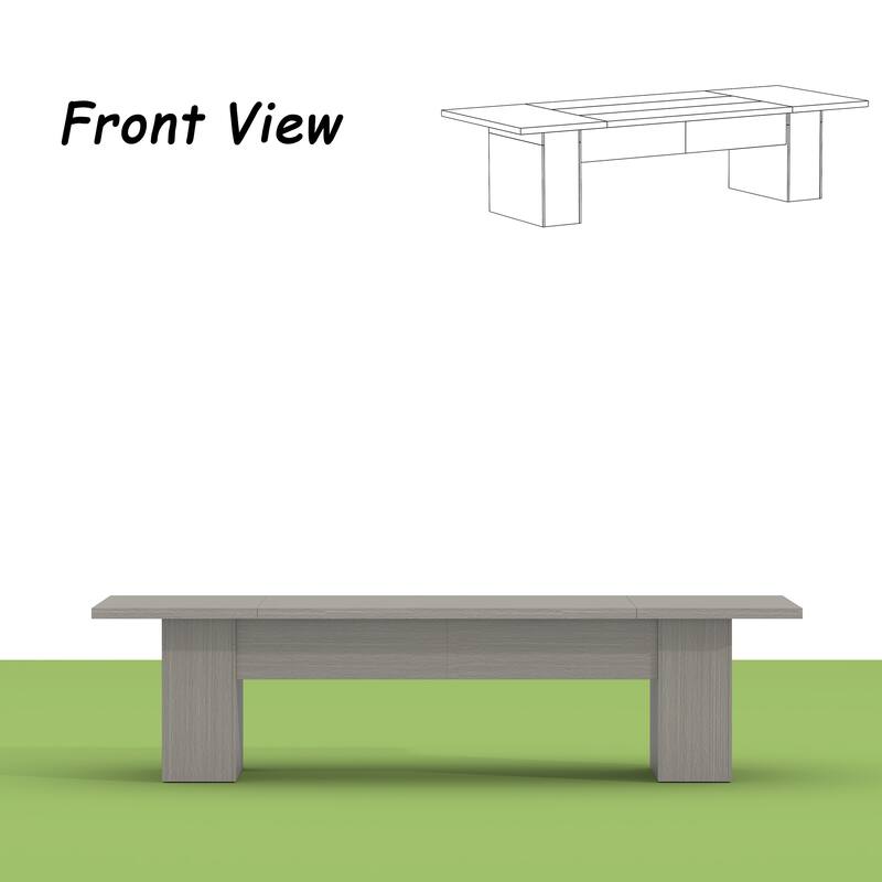 118.1" Large Conference Table, Modern Executive Office Desk with Heavy Duty Wood Base, Seats 8–10 Dining Table