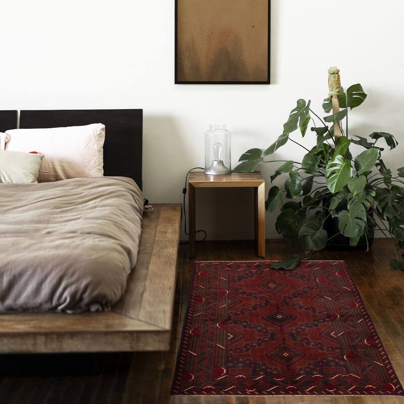 ECARPETGALLERY Hand-knotted Teimani Red Wool Rug - 3'10 x 6'3