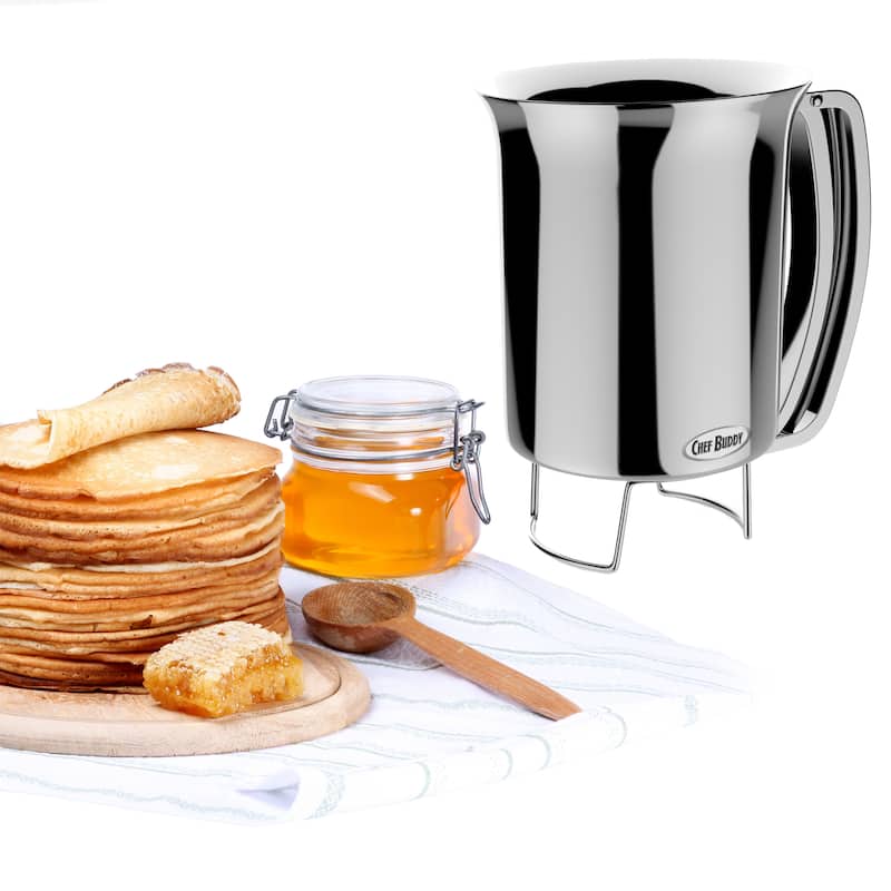 Pancake Batter Dispenser - Gourmet Stainless-Steel Pourer - No Drip Dispenser by Chef Buddy