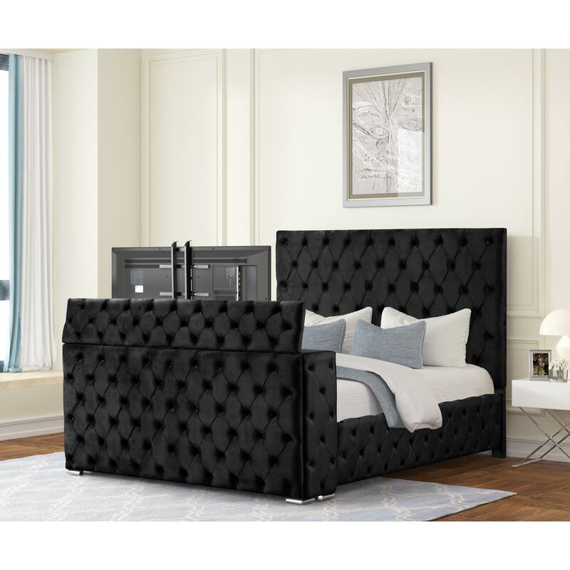 Encore King / Queen 4PC / 5PCS Bedroom Set in Beige / Black / Gray