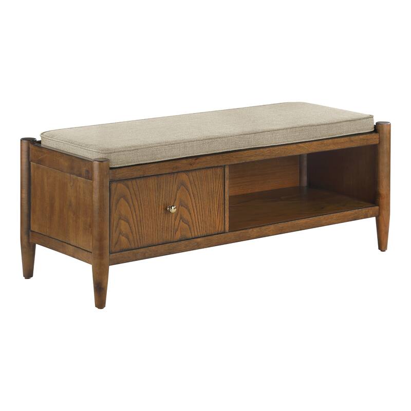 Marilyn Storage Ottoman - Walnut - Medium