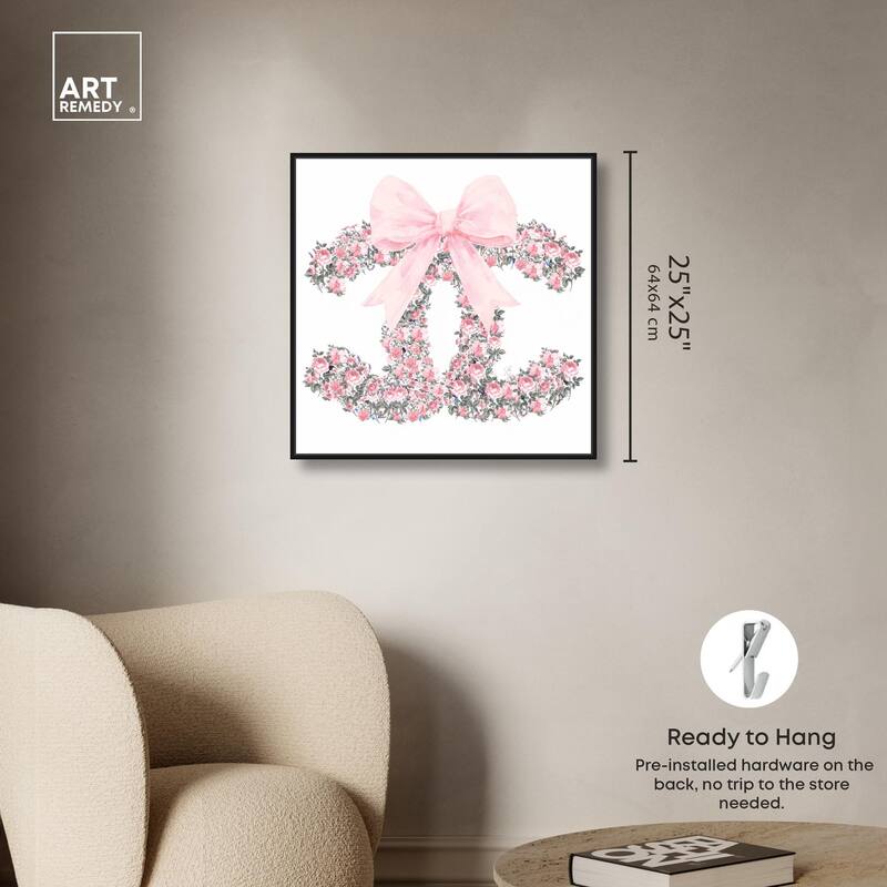 Makes Me Wonder Pink Bow Canvas by Art Remedy