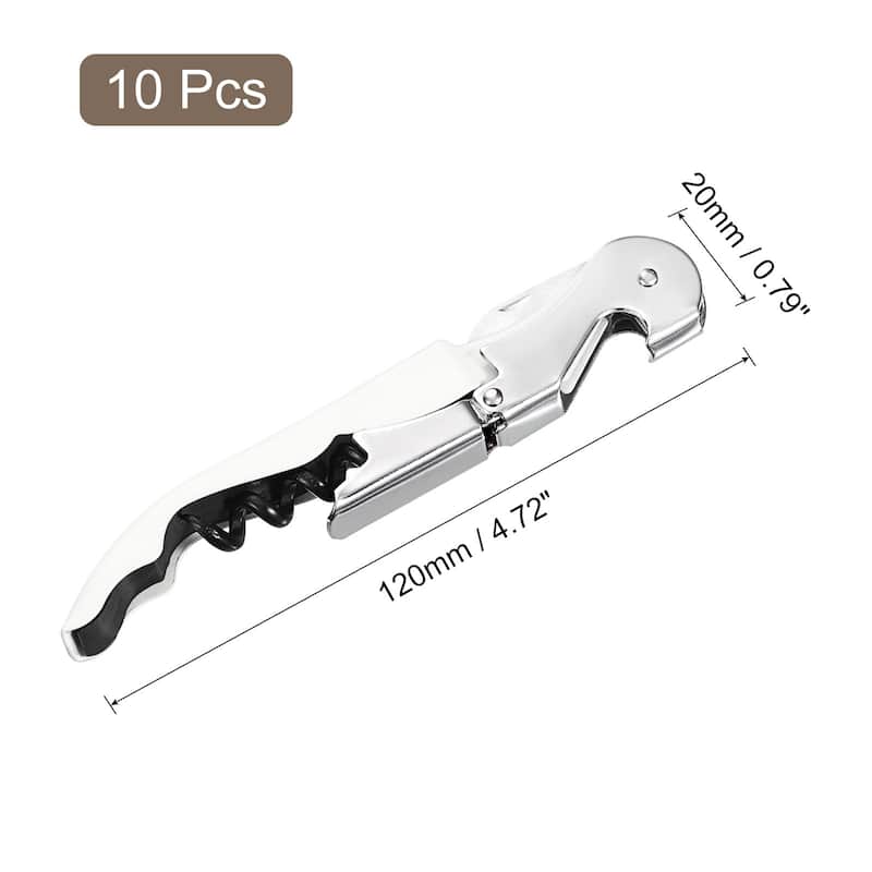 10Pcs 5" Wine Openers Waiter Corkscrew Red Wine Bottle Opener - White