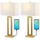 preview thumbnail 4 of 9, Lucie 28.5" Vintage Industrial Iron LED Table Lamp with Pull-Chain and USB Charging Port, (Set of 2) by JONATHAN Y