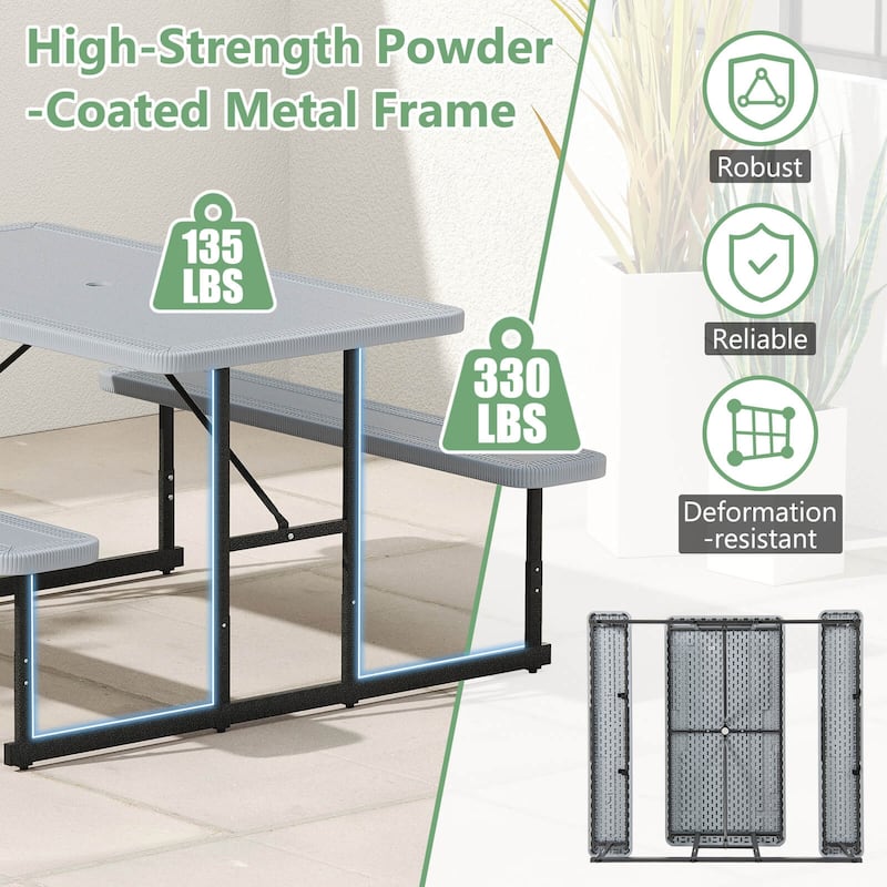Costway Picnic Table Bench Set for 2-4 People Outdoor Rectangular - See Details