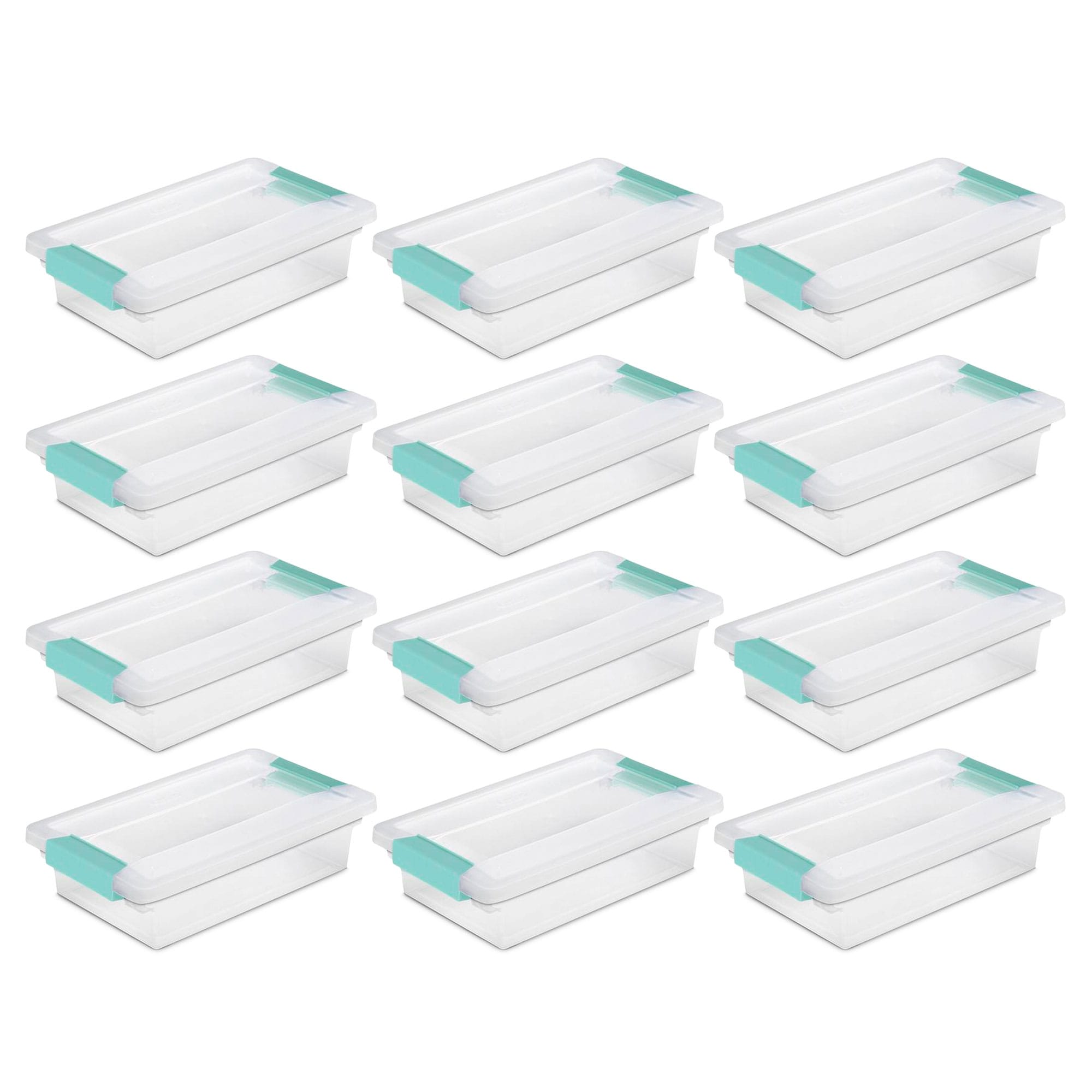 Sterilite Small Clip Box, Stackable Storage Bin with Latching Lid, Plastic  Container to Organize Office, Crafts, Home, Clear Base and Lid, 18-Pack