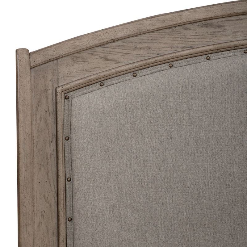 Avalon Burnished Beige Oak Upholstered Headboard, Queen or King