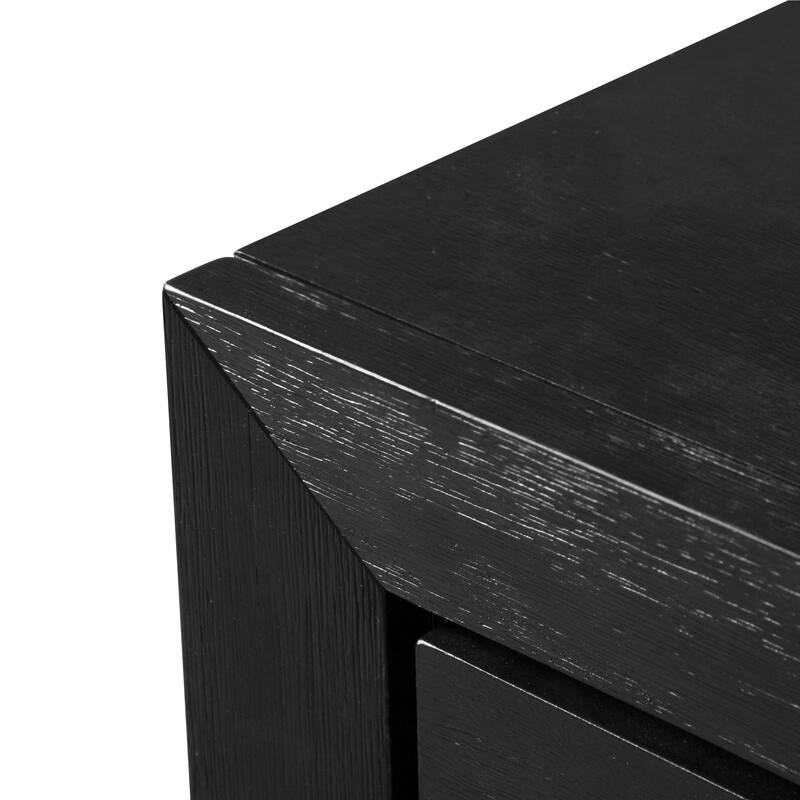 Furniture of America Alaric Modern Black Solid Wood 2-piece Dresser and Mirror Set With Cedar-Lined Bottom Drawer