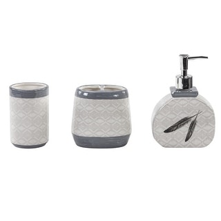 Paseo Road by HiEnd Accents Feather Design Countertop Bathroom Set, 3PC