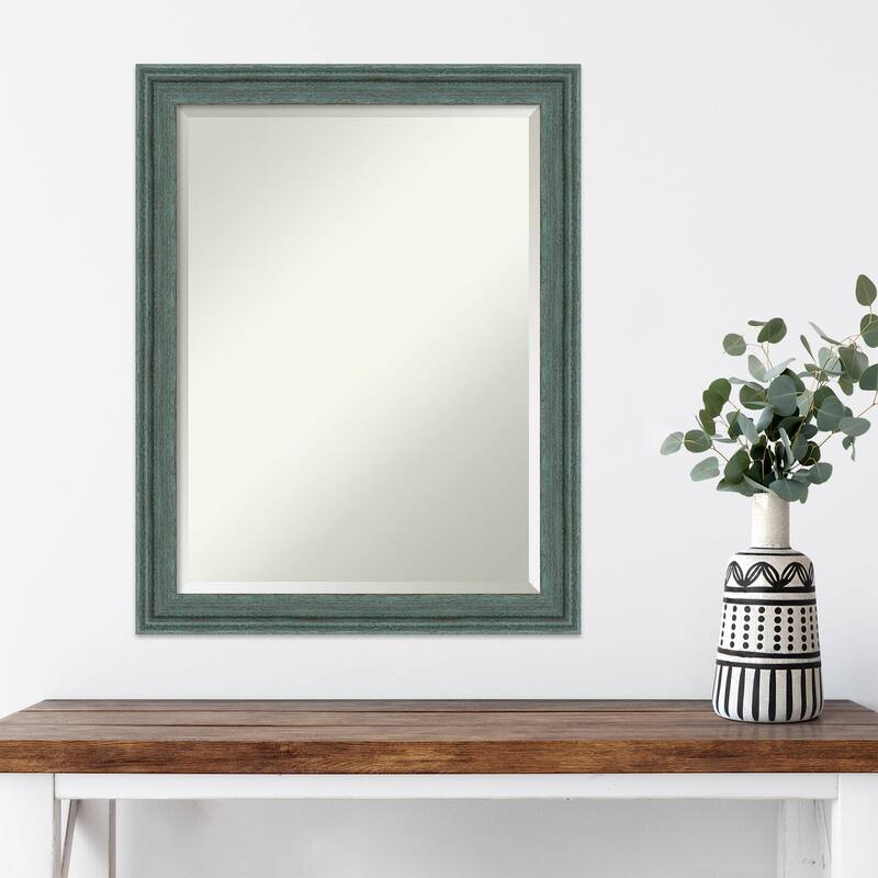 Upcycled Beveled Wood Framed Wall Mirror