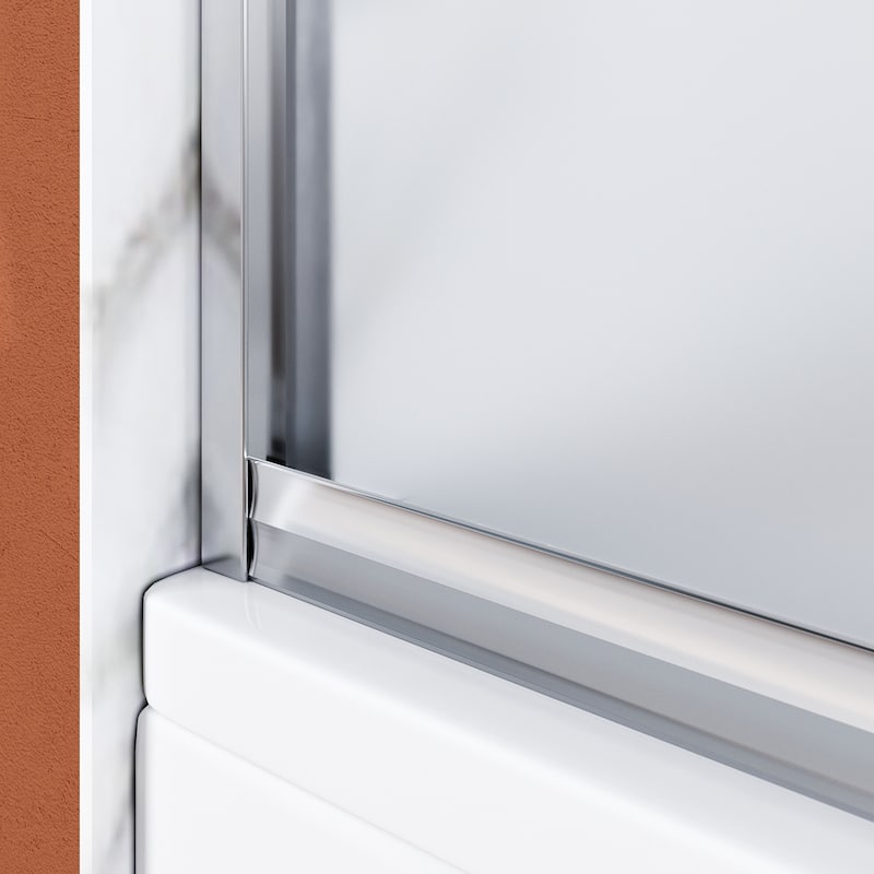 Elegant Double Slidng Shower Door 60 in.W x 57.4 in. H for Bathtub with 1/4 in. Tempered Glass in Chrome Finish