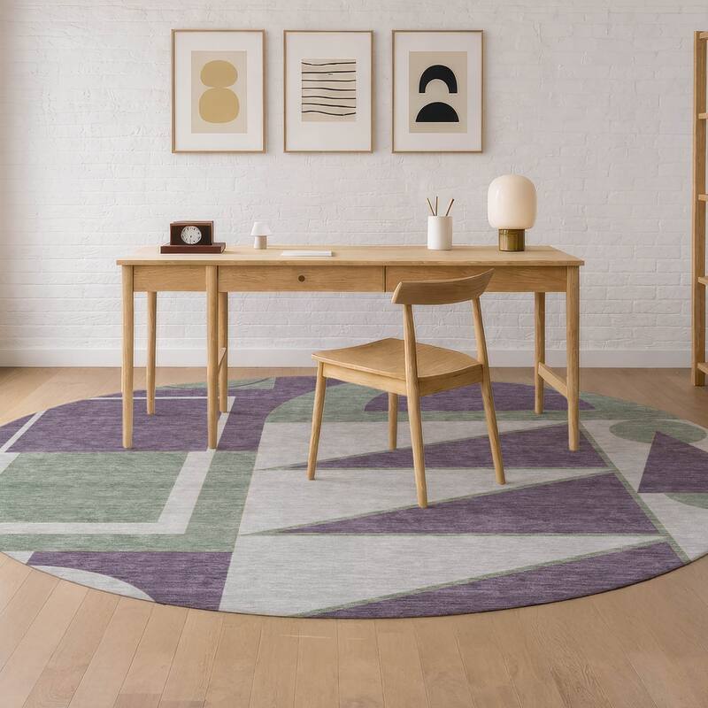 Machine Washable Indoor/ Outdoor Modern Crowley Chantille Rug