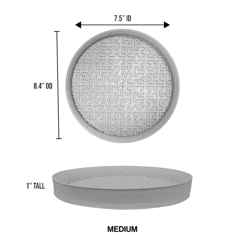 happimess Drew 8.4" Modern Geometric Indoor Eco-Friendly 3D Printed Plant Saucer