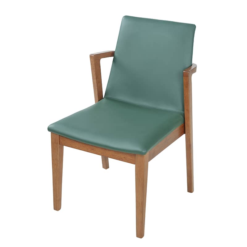 Christopher Knight Home - Mid-Century Modern Upholstered Wood Dining Arm Chairs with Ergonomic Armrests & Backrest, Set of 2