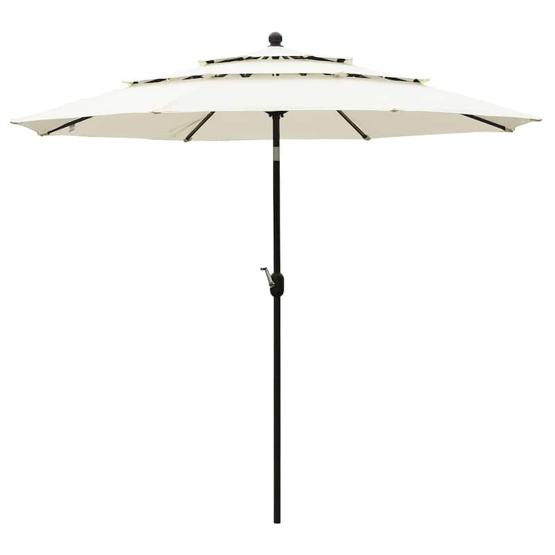 Aoodor Patio Umbrella 10 ft. for Dining Table Outdoor Market Yard Use 3 Tier Ventilation (Umbrella only)