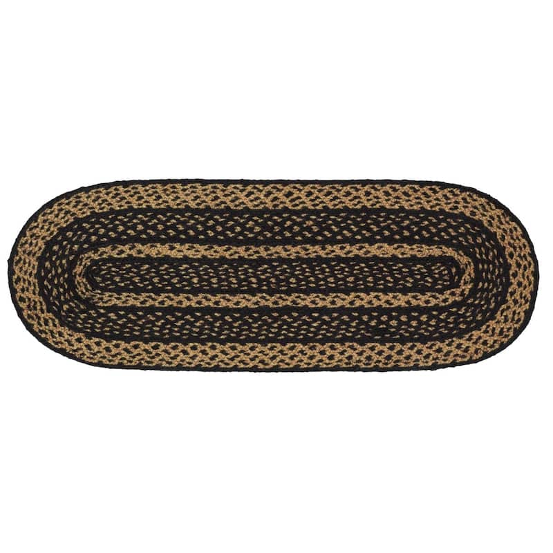 Black Primitive Flooring VHC Farmhouse Stair Tread Jute Oval - 8.5x27