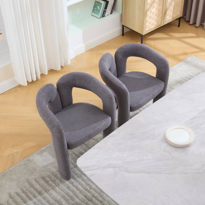 Contemporary Velvet Fabric Upholstered Accent/Dining Chair /Barrel Side Chairs Kitchen Armchair for Living Room set of 2