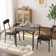 preview thumbnail 7 of 22, 3 Pcs Dining Table Chair Set , Compact Kitchen Table with 2 Upholstered Chairs - 29.2x29.2x30in