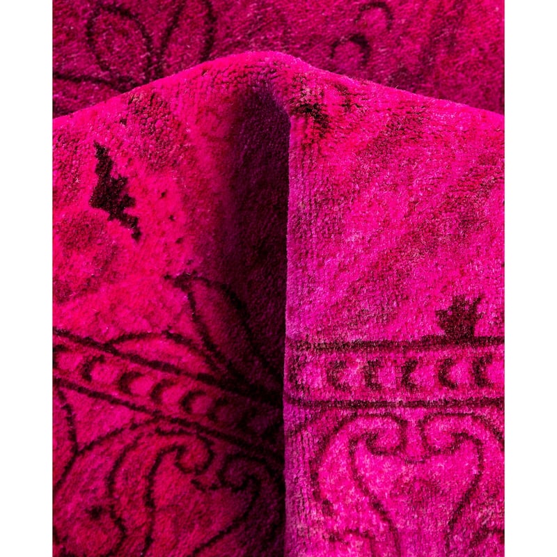 Overdyed One-of-a-Kind Hand-Knotted Area Rug - Pink - 2' 8" x 4' 5"