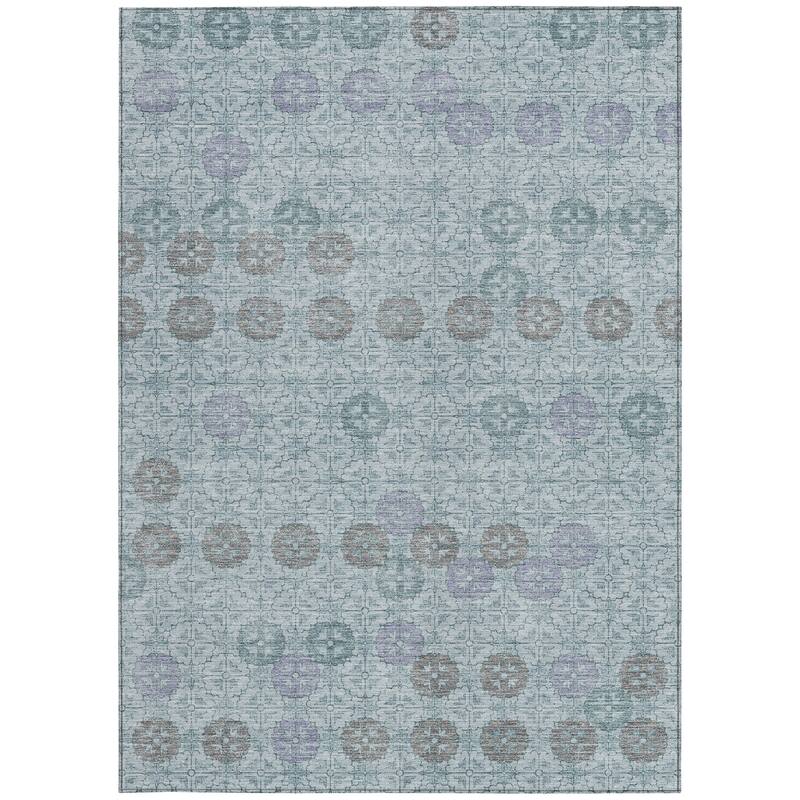 HomeRoots Geometric Transitional Rectangle Outdoor Rug