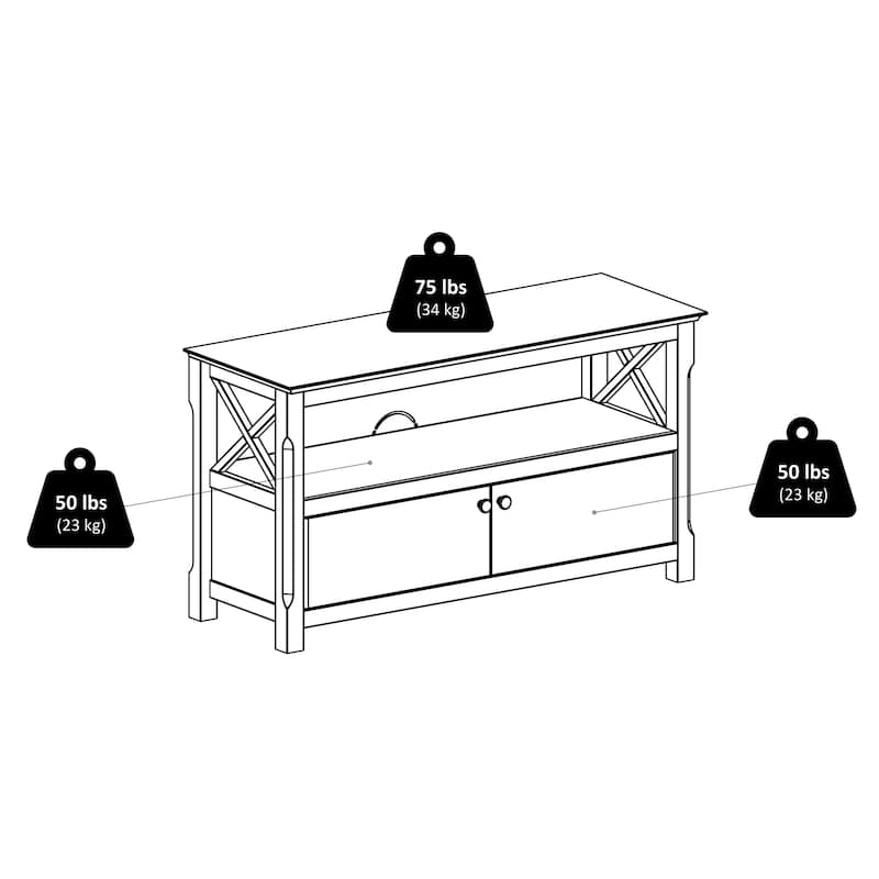 Xola TV Stand, Cappuccino - 44.02 x 15.94 x 24.02 inches