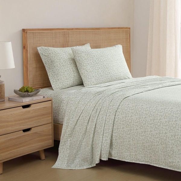 Tommy Bahama Cotton Printed Sheet Sets and Pillowcase Pairs - Queen - Palm Day Green