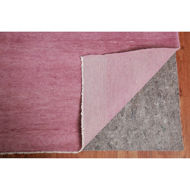 Hand Knotted Oriental 100% Wool Carpet Modern Solid Purples Gabbeh Area Rug - 13' 11'' X 10' 3''