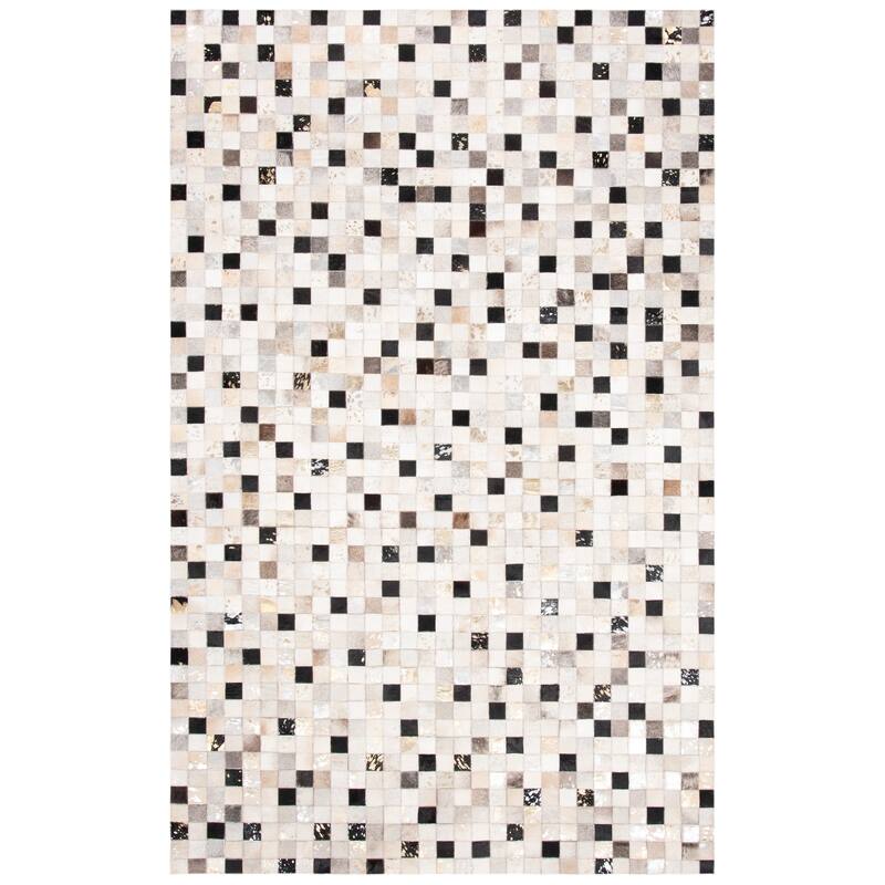 SAFAVIEH Benedicte Handmade Aloisia Leather Natural Hide Rug