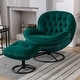 preview thumbnail 37 of 99, Accent chair TV Chair Living room Chair with Ottoman Green2