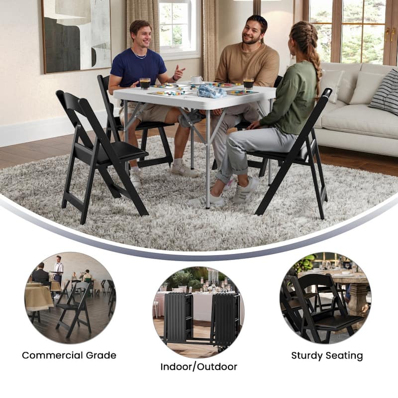 Set of 2 Folding Chairs with Padded Seats - 18"D x 17.25"W x 30.75"H