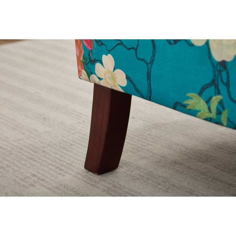 Accent Chair Side Chair Reception Chair with Wood Legs, Cyan Single Sofa Chair Leisure Chair Office Chair