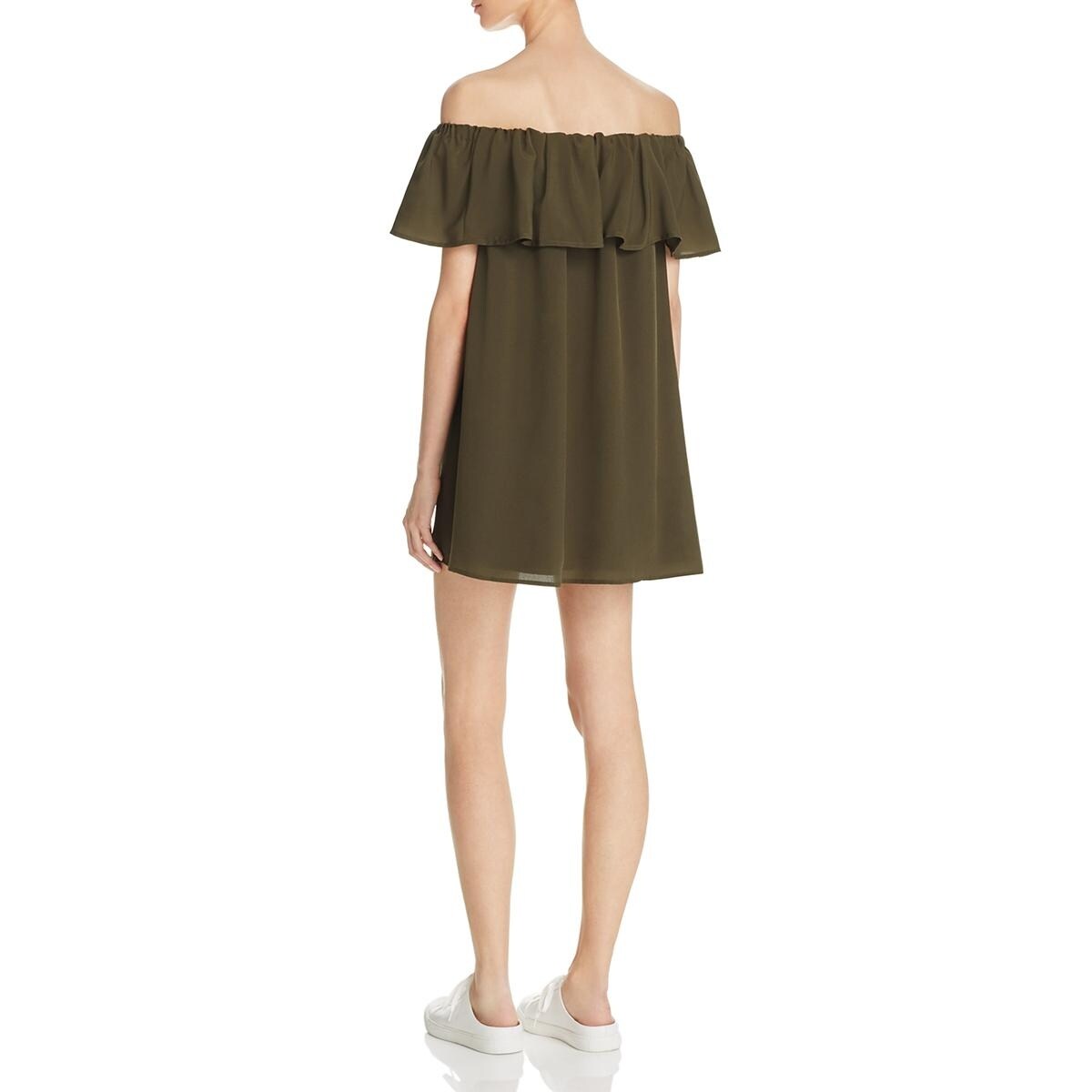 Shop French Connection Womens Polly Casual Dress Crepe Off The Shoulder Overstock 20895517