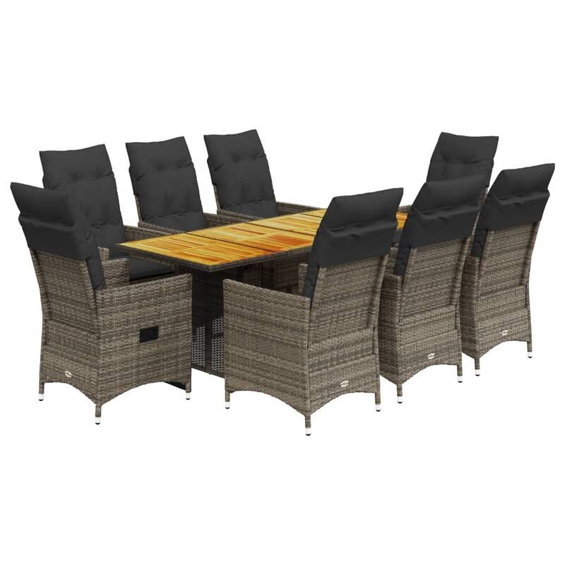 vidaXL Garden Dining Set Grey - 23.2 x 22.0 x 36.2 in