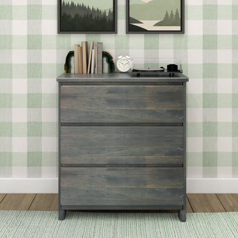 Max and Lily Farmhouse 3 Drawer Dresser - Driftwood