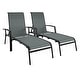 preview thumbnail 17 of 24, COSCO Outdoor Aluminum Chaise Lounge Chair (Set of 2) - N/A Black/Blue