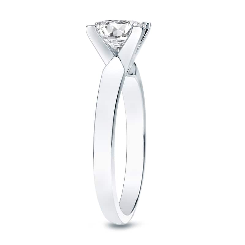 Auriya 14k Gold 1/3ctw Princess-cut Solitaire Diamond Engagement Ring