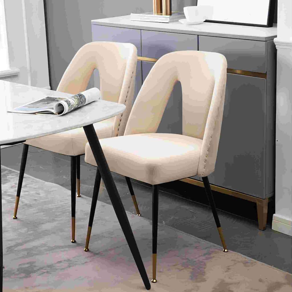 Contemporary Velvet Upholstered Dining Chair,Set Of 2
