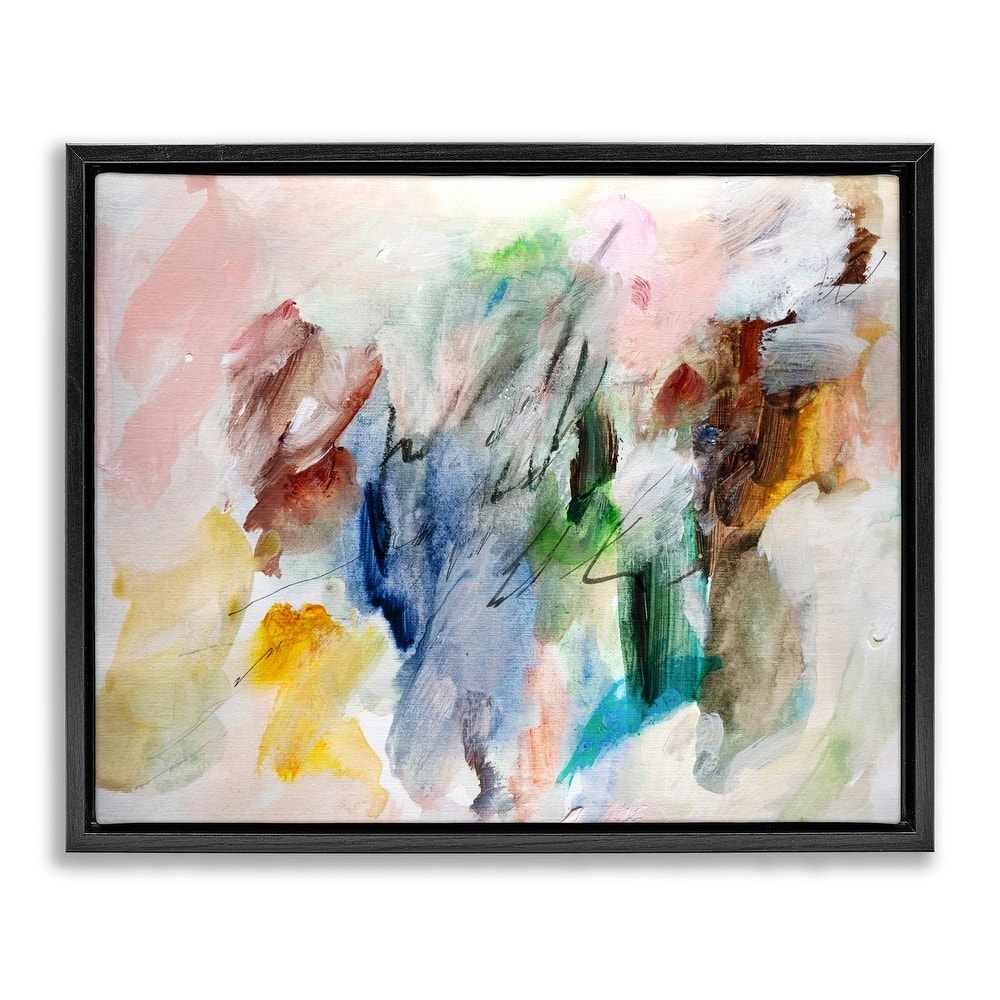 Stupell Earthy Pitter Patter Abstract Framed Floater Canvas Wall Art Design By Gemma Bardot
