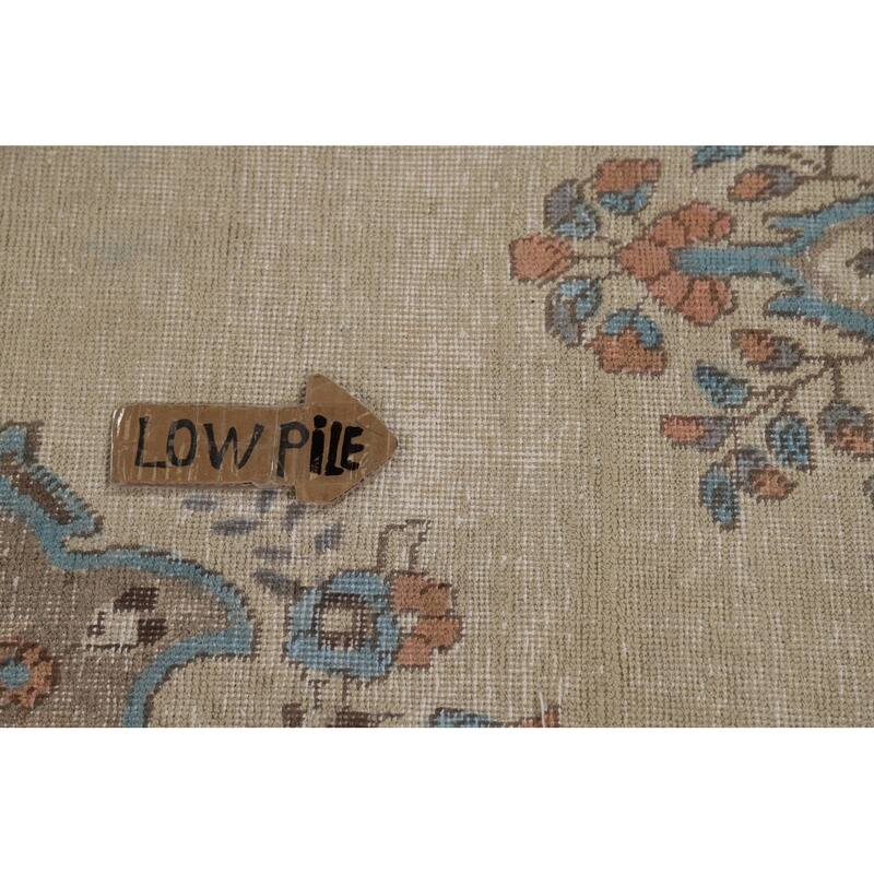 Floral Beige Tabriz Persian Area Rug Handmade Wool Carpet - 8'1"x 10'7"