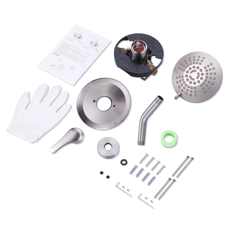 WOWOW Single Handle 5-Spray Shower Faucet with Pressure Balance