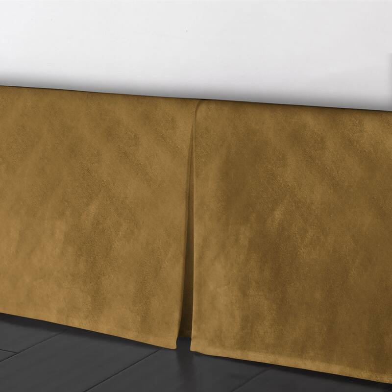 6ix Tailors Cascade Velvet Curry Bed Skirt 18" drop