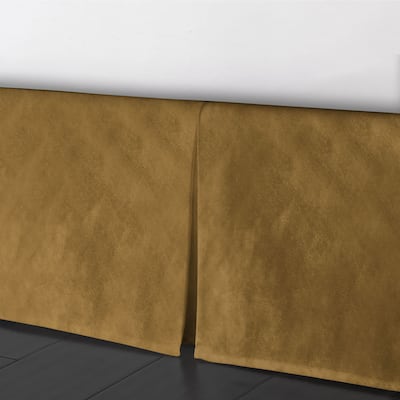6ix Tailors Cascade Velvet Curry Bed Skirt 18" drop
