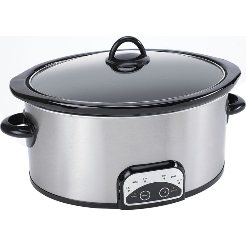 Smart Pot 6 Quart Slow Cooker, Brushed Stainless Steel - Silver