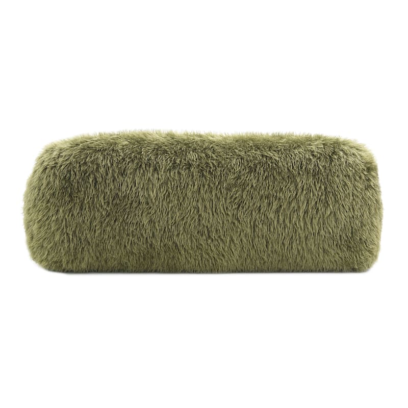 Furniture of America Cynra Modern 2-Piece Faux Fur Sofa Set with Ball Pillows