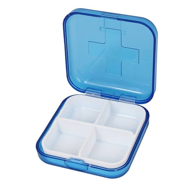 Shop Black Friday Deals On Plastic 4 Compartment Pill Box Tablet Holder Case Organizer Container Clear Blue Clear Blue Overstock 28802314