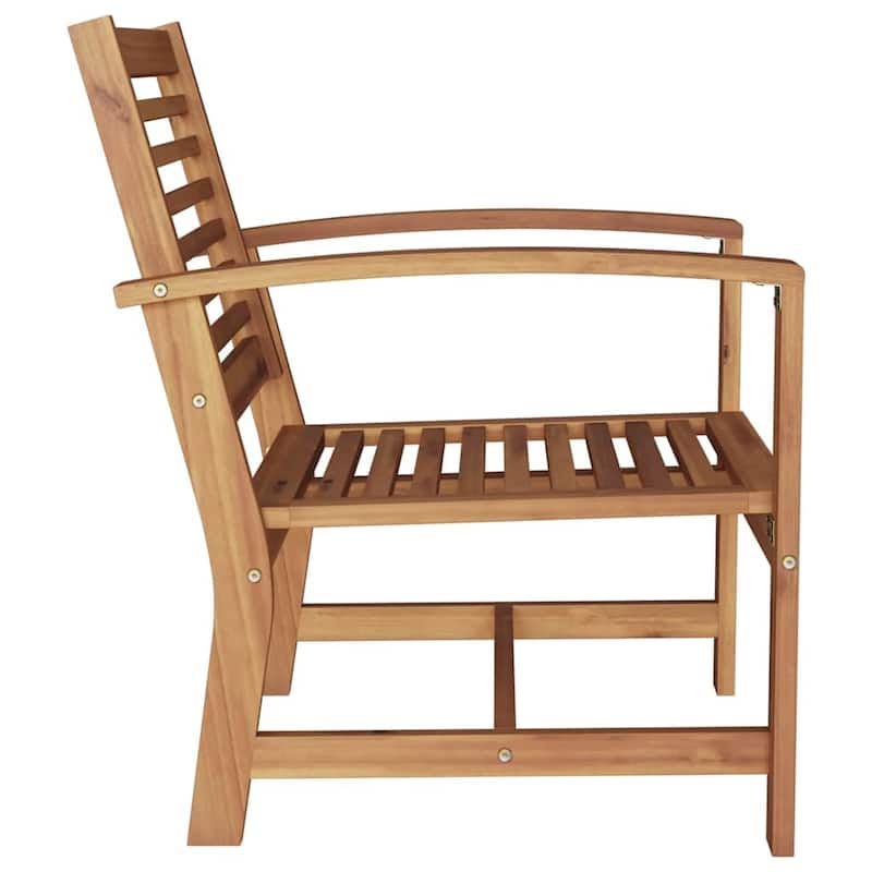 vidaXL Garden Chairs 2 pcs Natural 60 x 65 x 76.5 cm Solid teak wood - 23.6 x 25.6 x 30.1 inch